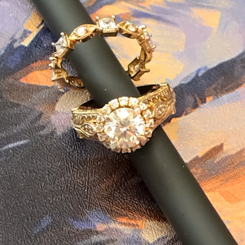 Milgrain Antique Style Ring Set